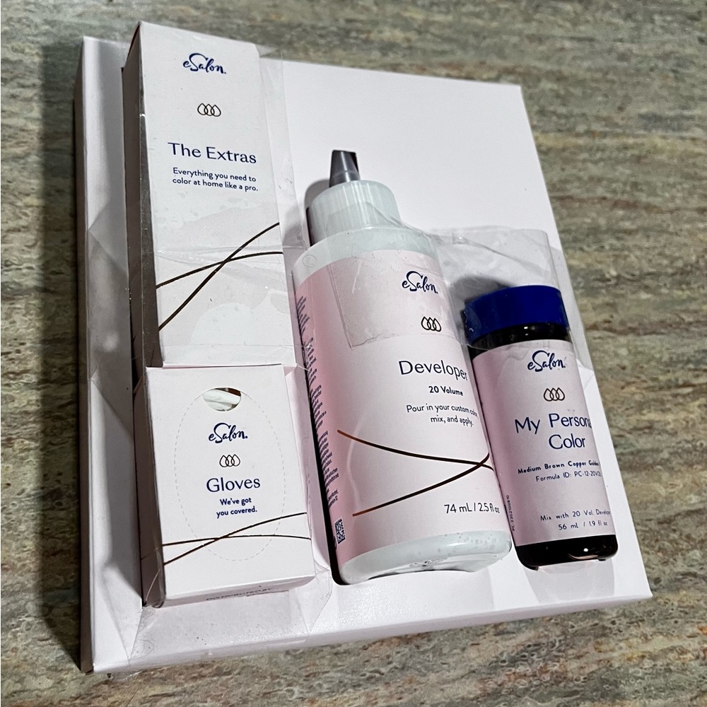 NIB ESalon medium golden brown color kit